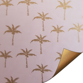 Inpakpapier tropical vibes, palmbomen roze