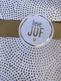 cadeausetje bedankt  juf Leopard oker/bruin