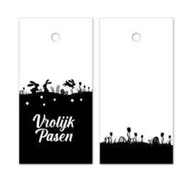 Cadeaukaartje skyline vrolijk Pasen, wit