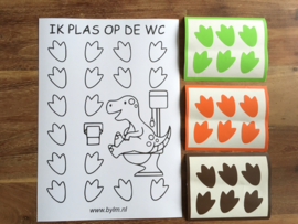 Ik plas op de wc, dino beloningsposter met stickers - zindelijkheidstraining