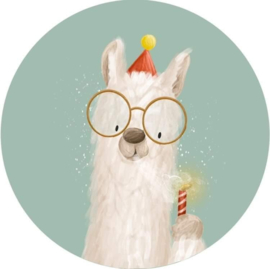 (sluit)sticker feest lama, alpaca