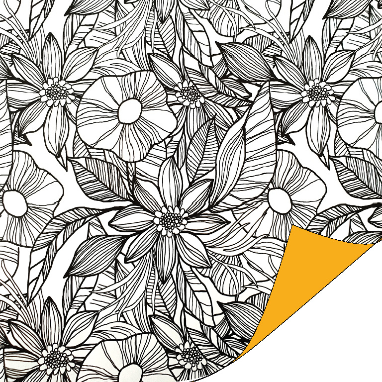 ziek Tektonisch Luidruchtig Inpakpapier dubbelzijdig; wit met zwarte bloemen en okergele achterzijde |  Cadeaupapier/Inpakpapier - 30 cm | By LM