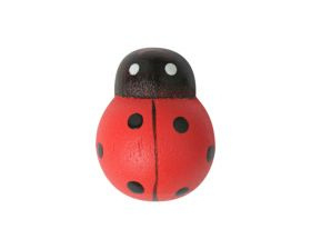 4 houten lieveheersbeestjes, ladybird 25 mm