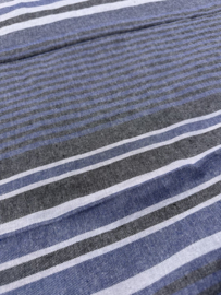 Super XL strandlaken blauw grijs wit gestreept