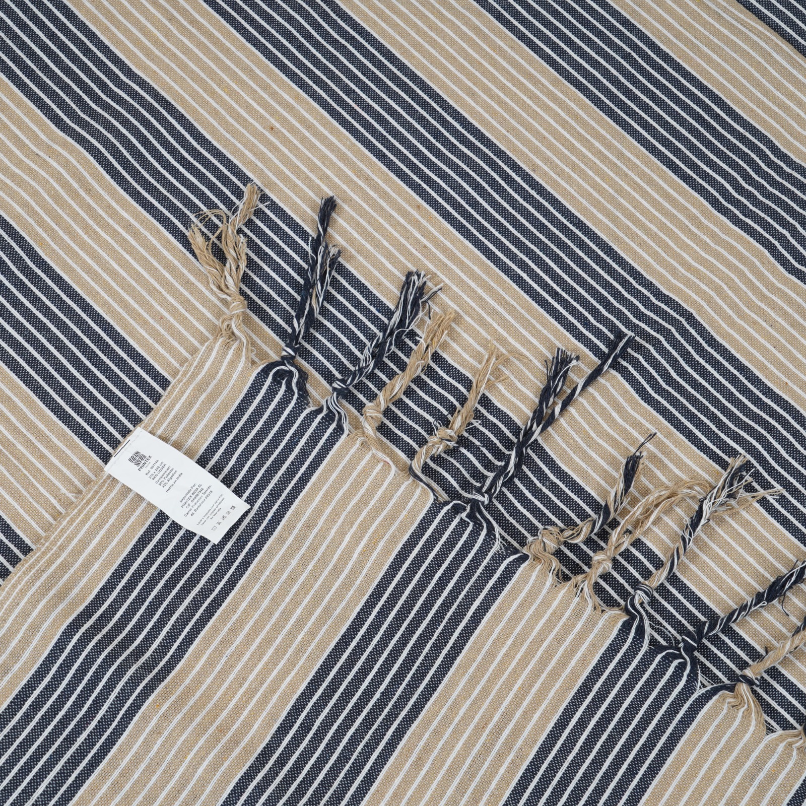XXL Strandlakens beige blauwe streep