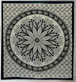 XL Strandlaken - Mandala - Beige/zwart