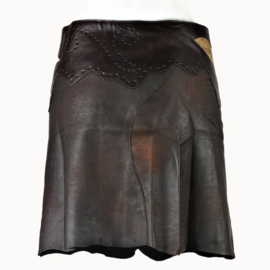 Mini Rok 'Inlay' Leer