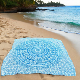 XL strandlaken - Mandala - Olifantjes - Turquoise/ groen