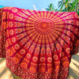Duurzaam Katoen Strandlaken Mandala – Rood Geel Oranje
