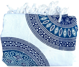 XXL strandlaken mandala blauw wit