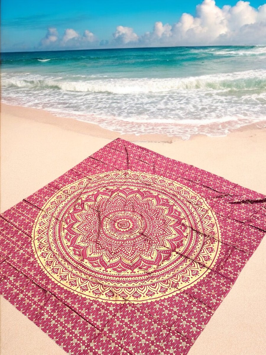 XL Strandlaken  Mandala Rood/Goud