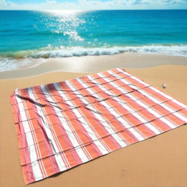XL Strandlaken Gestreept - rood/wit