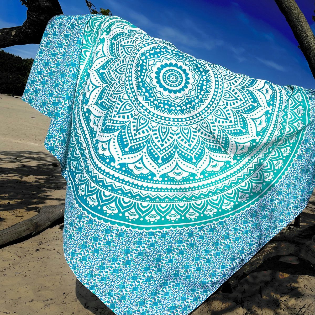 XXL strandlaken - Mandala - Groen