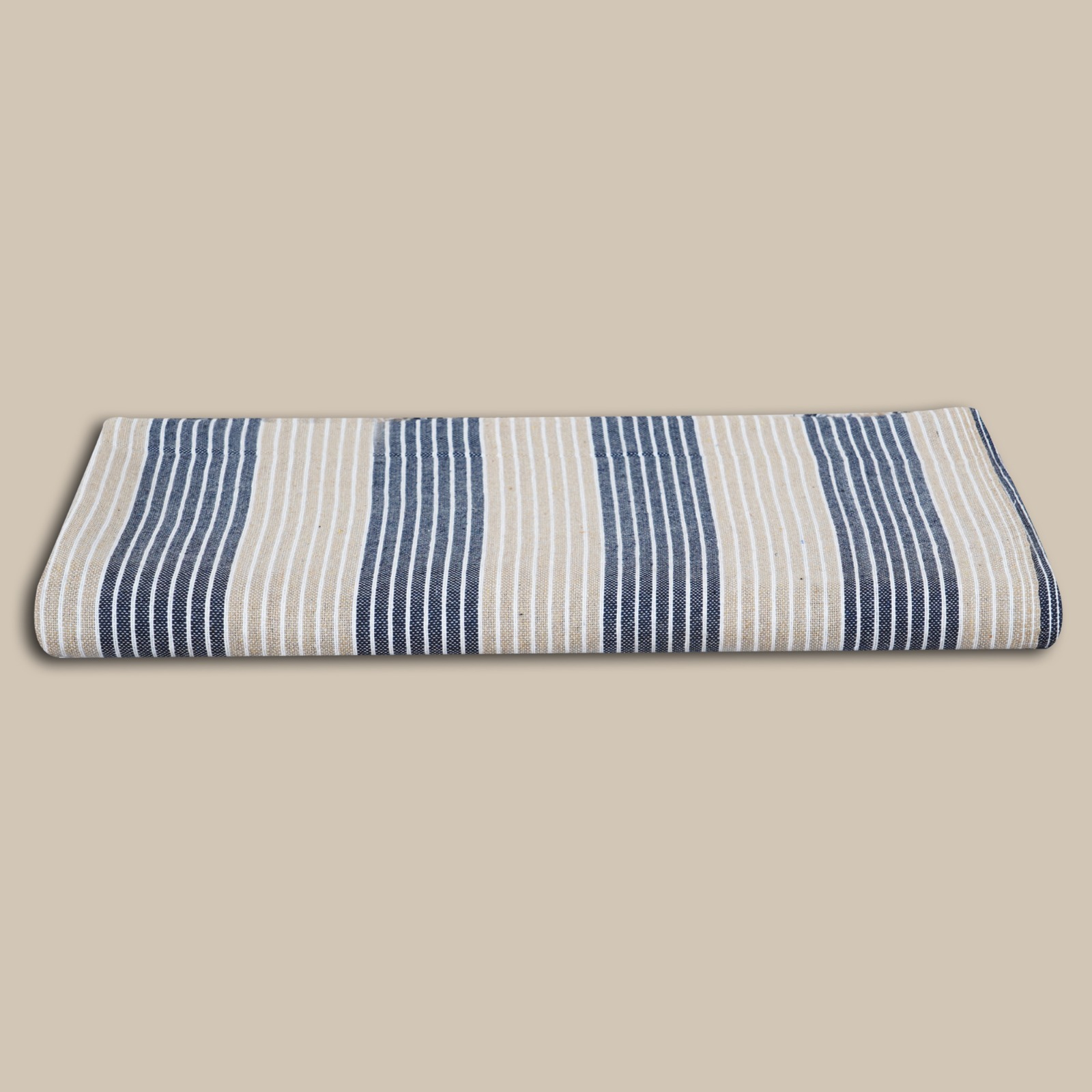 XXL Strandlakens beige blauwe streep