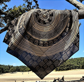 Mandala Strandlaken goud/zwart