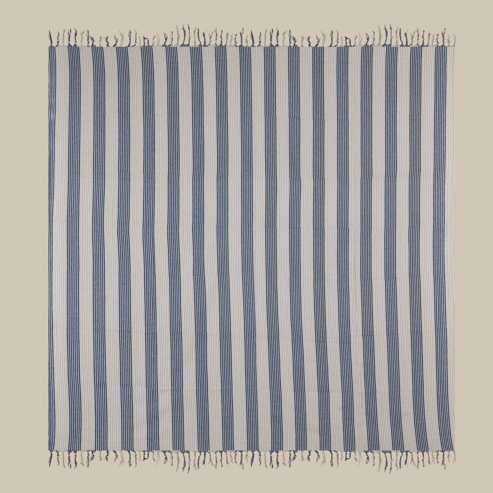 XXL Strandlakens beige blauwe streep