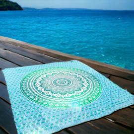 Groene mandala strandlakens