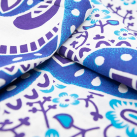 Mandala Lotus Bedsprei blauw wit ster