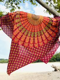 XL Strandlaken - Mandala - Rood/geel