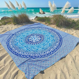 XL strandlaken - Mandala blauw