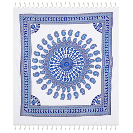 Bedsprei/laken  iBIZA mandala blauw wit