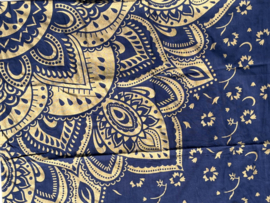 XL Strandlaken - Mandala - Blauw goud lotus