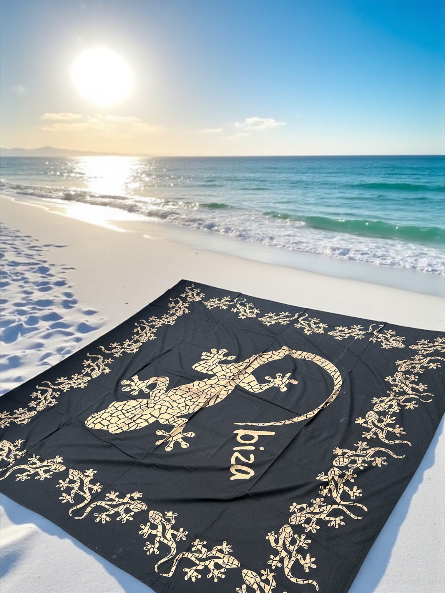 XL Strandlaken - Mandala - Zwart goud!