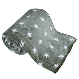 Velvet sprei deluxe - groene sterretjes