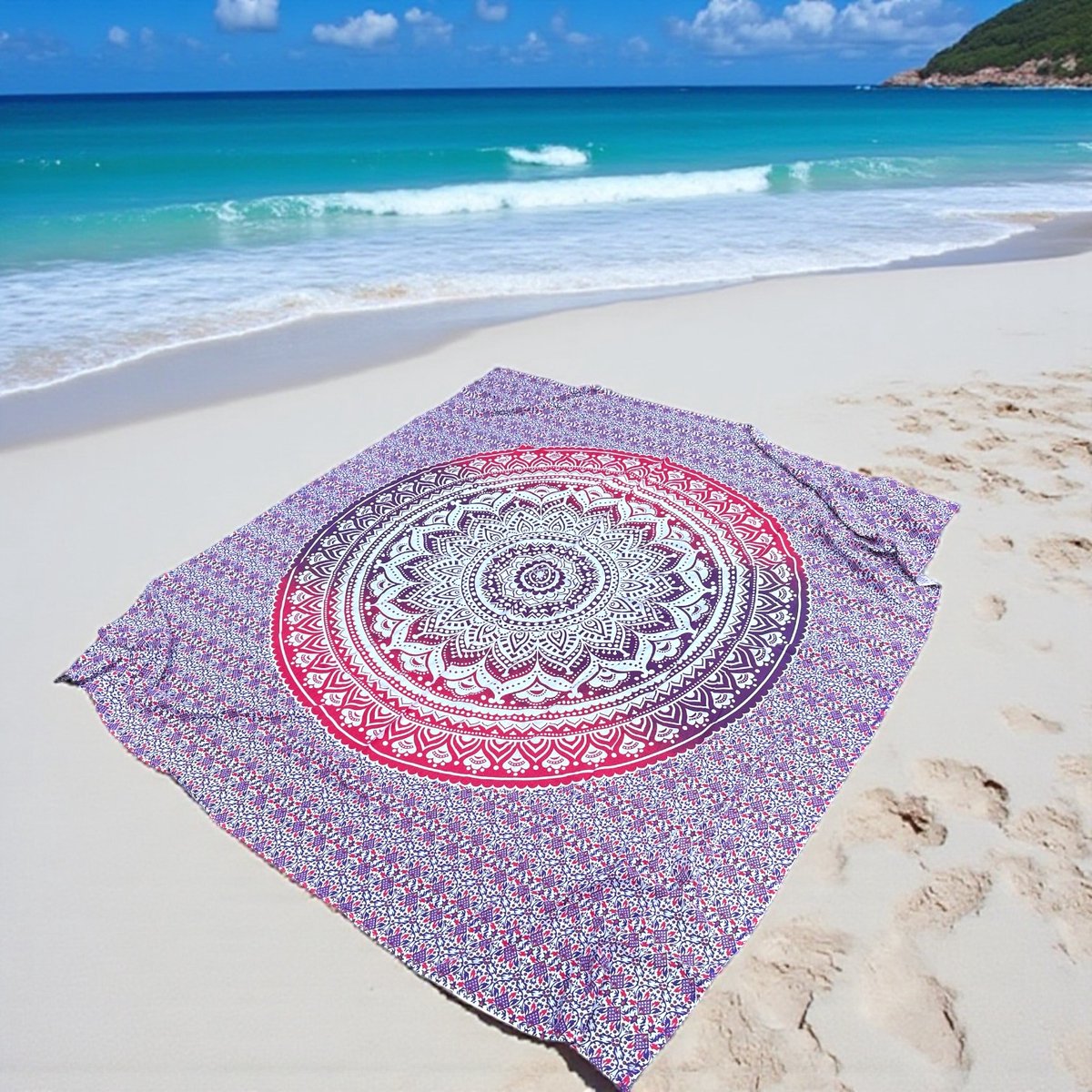 XL Strandlaken Mandala Roze