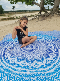 Tweepersoons  strandlaken - Mandala - Blauw