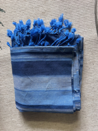 XXL strandlaken gestreept blauw glans