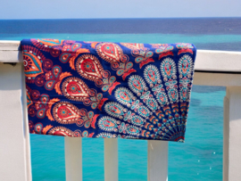 XL Strandlaken - Mandala - Blauw/rood/groen
