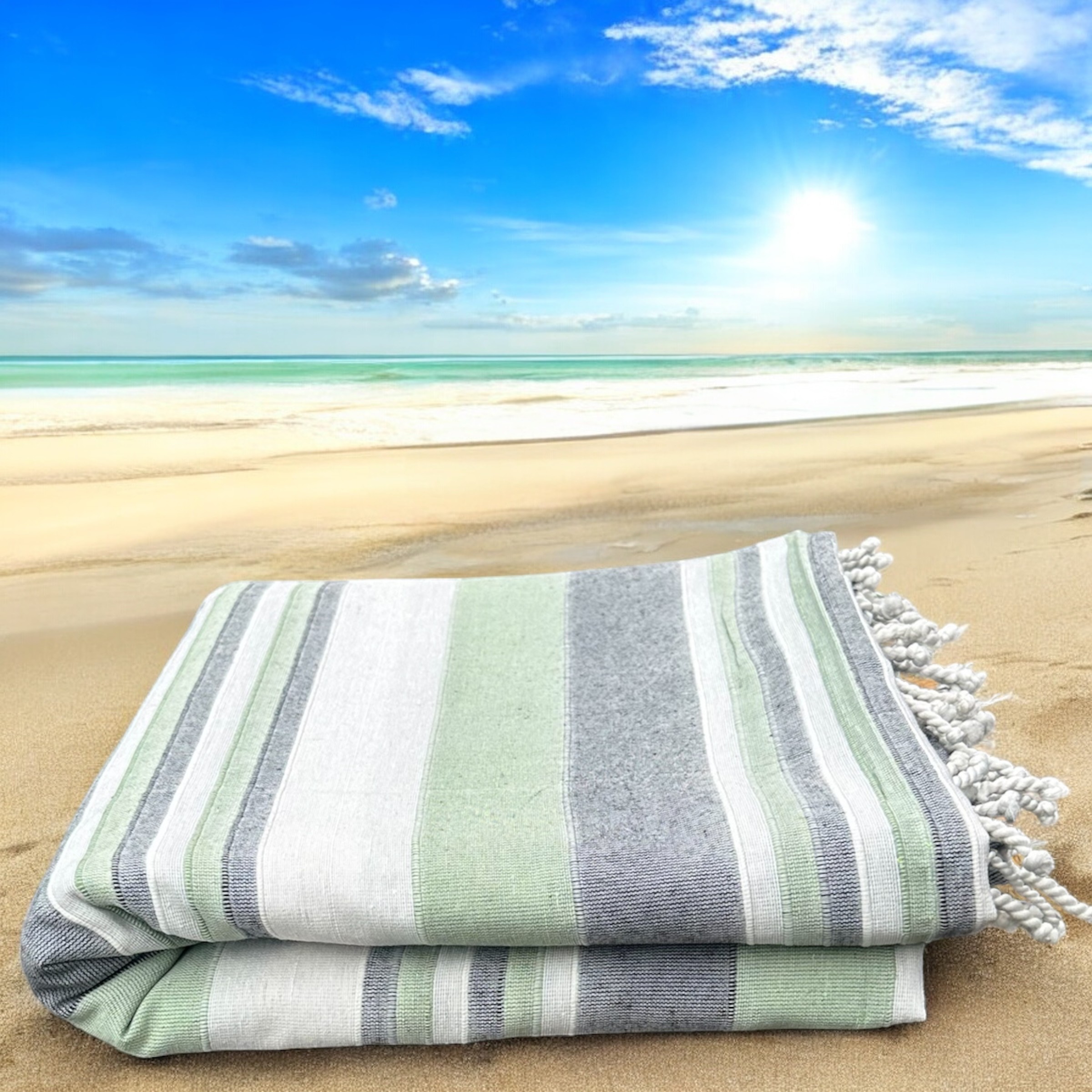 XXL Strandkleed groen/grijs