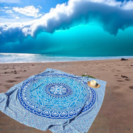 XXL SUPER dunne strandlaken blauw groen