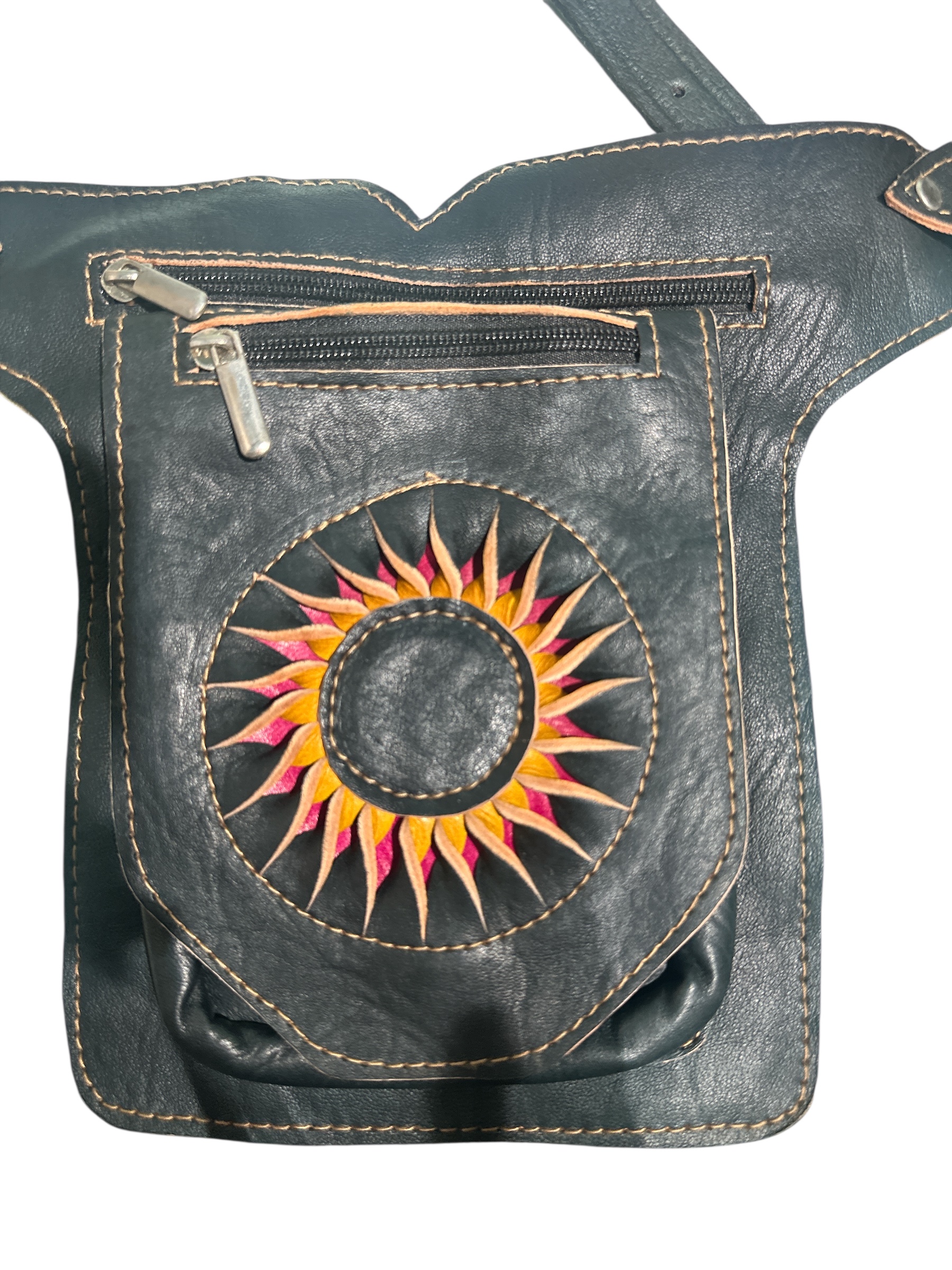Festival heuptas zwart leder