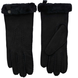 M - Zwarte  dames Schapenvacht handschoenen