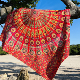 rood groot XL Strandlaken - Mandala