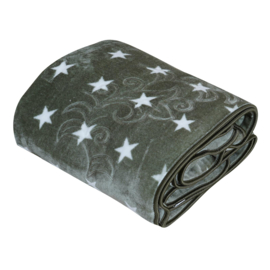Velvet sprei deluxe - groene sterretjes