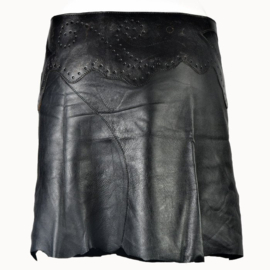 Mini Rok 'Inlay' Leer
