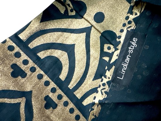 XL Strandlaken - Mandala - Blauw/goud