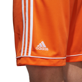 Oranje voetbalbroek Adidas met witte strepen Squad​