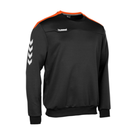 Zwarte Hummel Valencia sweater met oranje tint