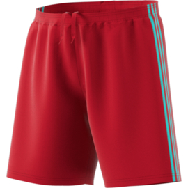 Rode korte broek Adidas lichtblauwe strepen Condivo 18