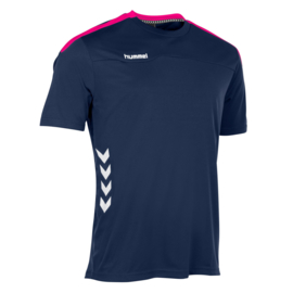 Blauw Hummel Valencia shirt met korte mouwen