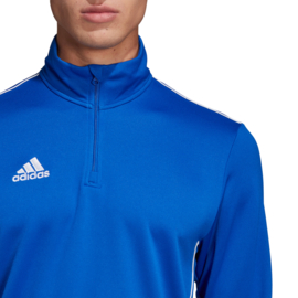 Blauwe Adidas trainingstop Core 18 met korte rits