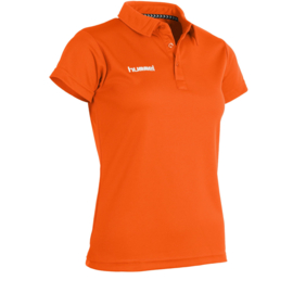 Oranje sportieve dames polo van Hummel