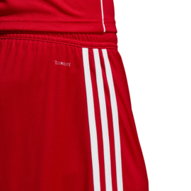 Korte rode sportbroek Adidasmet witte strepen Regista 18