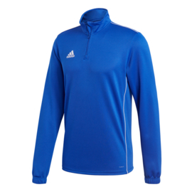 Blauwe Adidas trainingstop Core 18 met korte rits