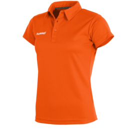 Oranje sportieve dames polo van Hummel