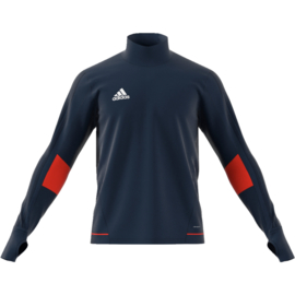 Donkerblauwe Adidas Tiro 17 trui met rode bies